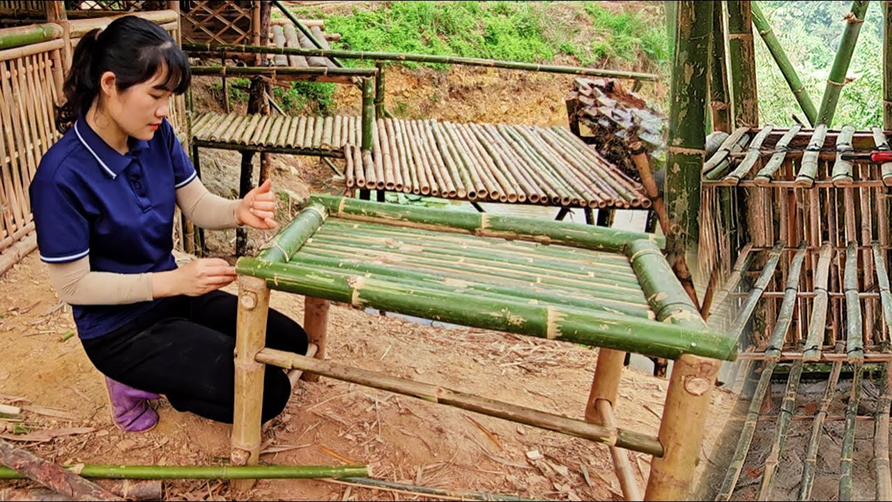 Surviving A Week in the Forest | Day 4 Women building a house alone in the mountaint