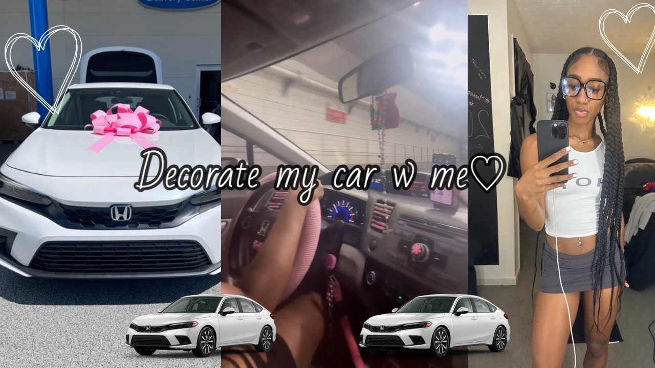 DECORATE MY CAR WITH ME ˚ʚ♡ɞ˚ | Shein car decor | unboxing | pink addition