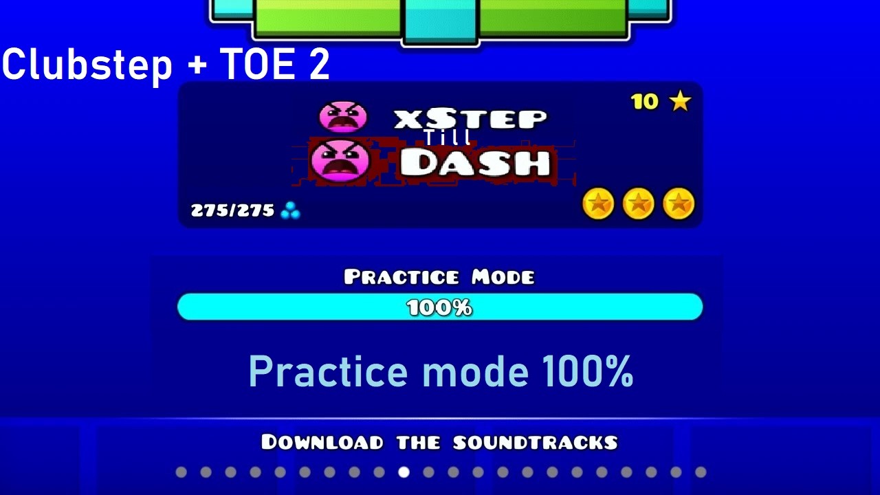 KLARAR ALL GEOMETRY DASH LEVELAR I PRACTICE MODE! (Del 2 XStep -Dash)