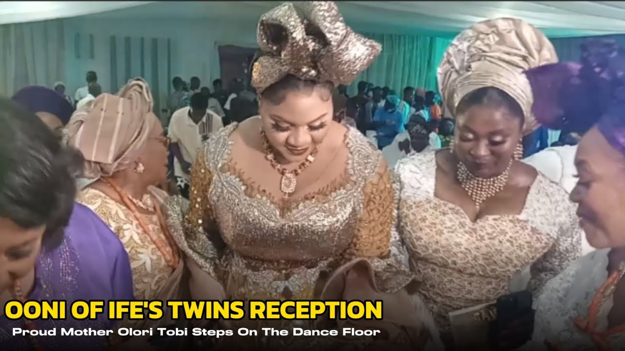 Ooni's Twins Reception: See The Long Awaited Moment Proud Mother Olori Tobi Steps On The Dance Floor