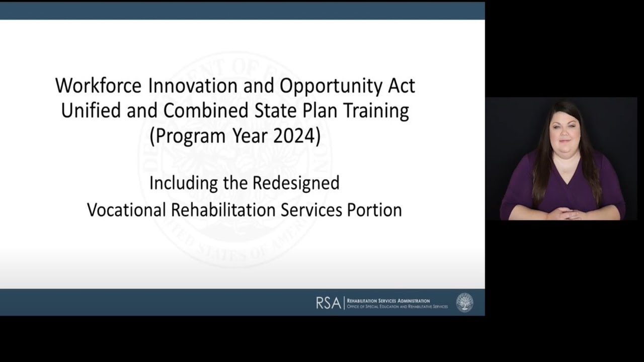 WIOA Unified and Combined State Plan Training for Program Year 2024
