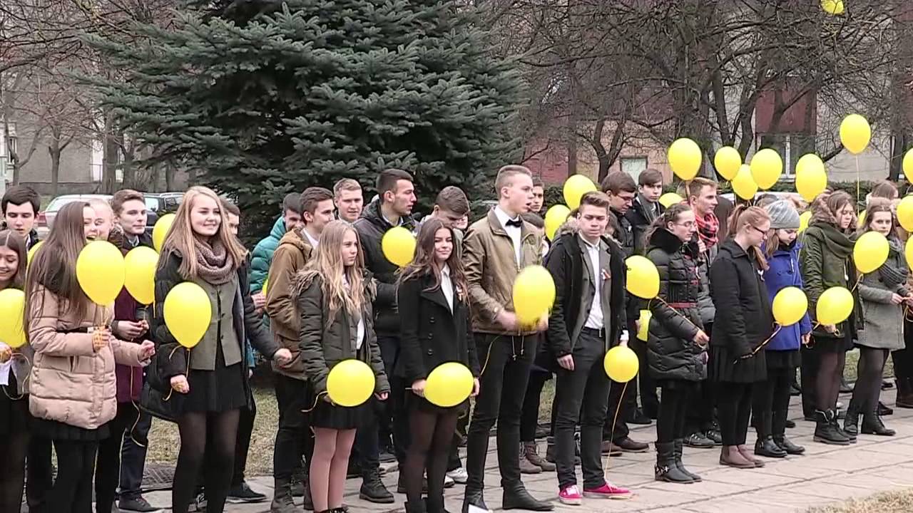 VDU Rasos gimnazijos akcija Padeka Lietuvai uz 25 erius laisves metus. 2015 03 10