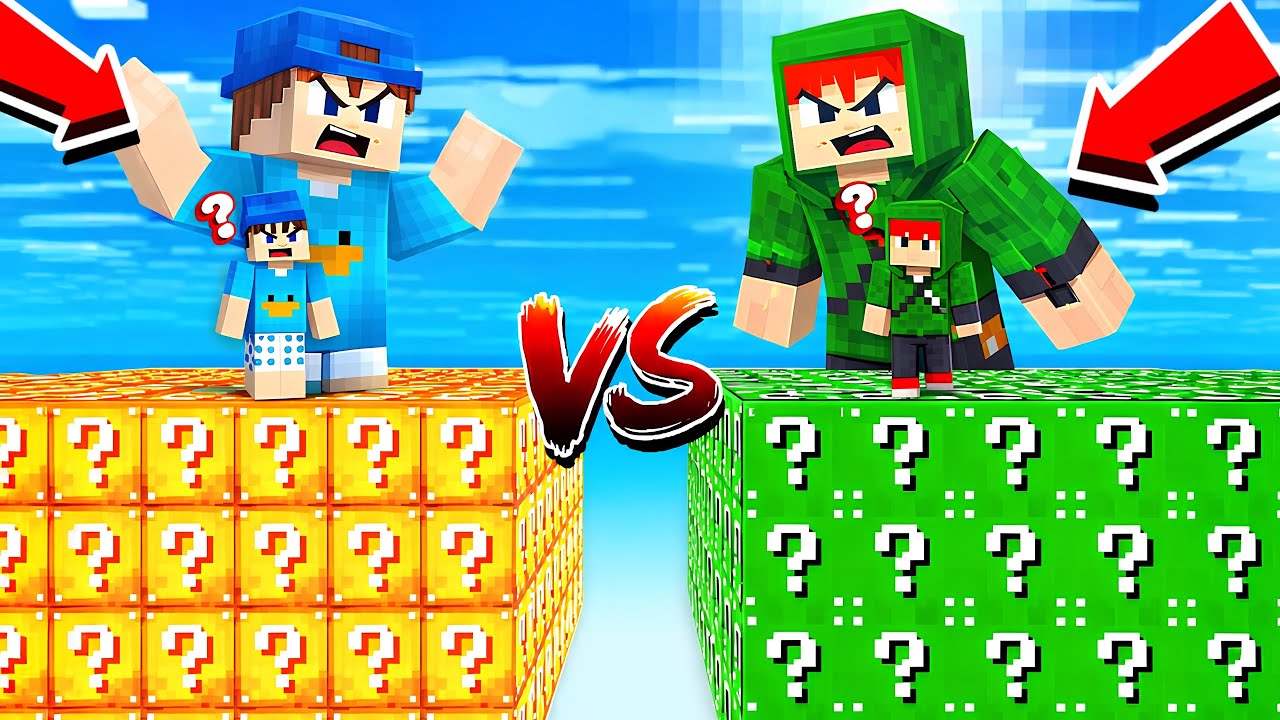 BETO VS ROBIN: DESAFIO DO CUBO DE LUCKY BLOCK GIGANTE NO MINECRAFT!!