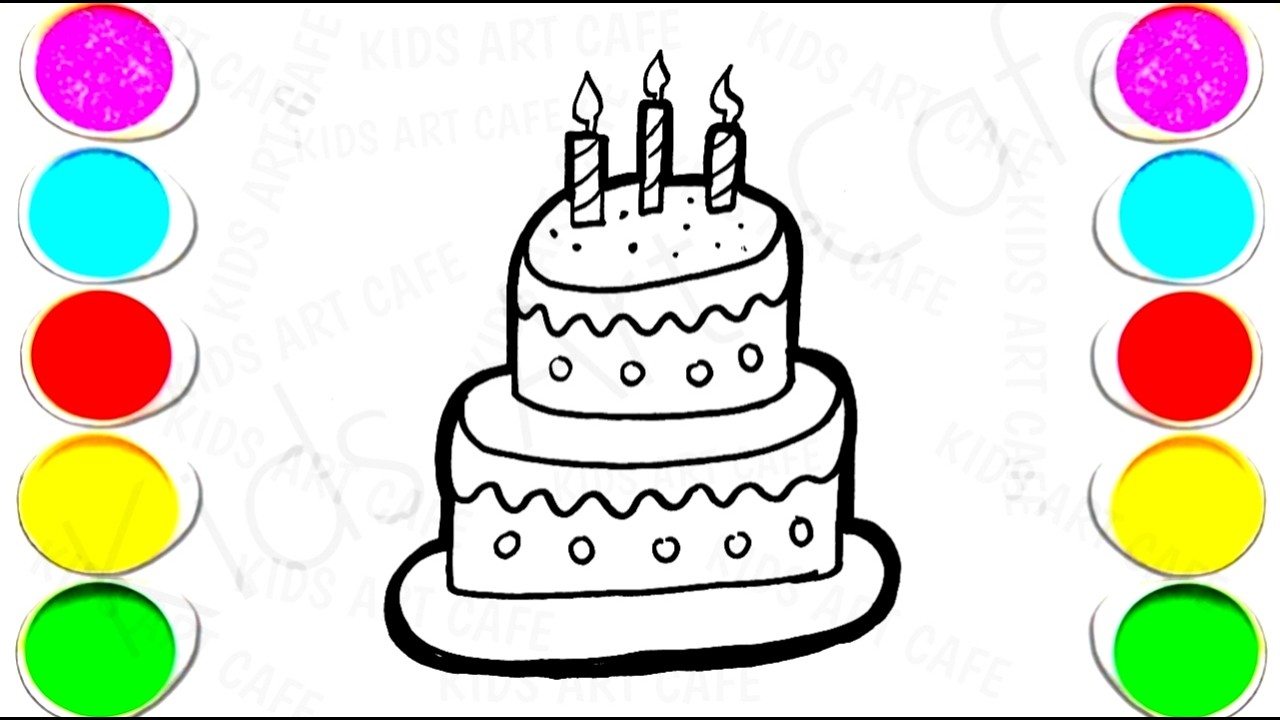 asy Birthday Cake Drawing for kids | Creative Birthday Cake Drawing,7