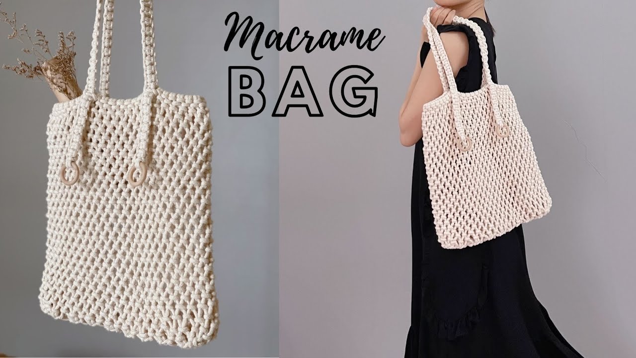 DIY | Macrame net bag | tote bag | Macame tutorial #15