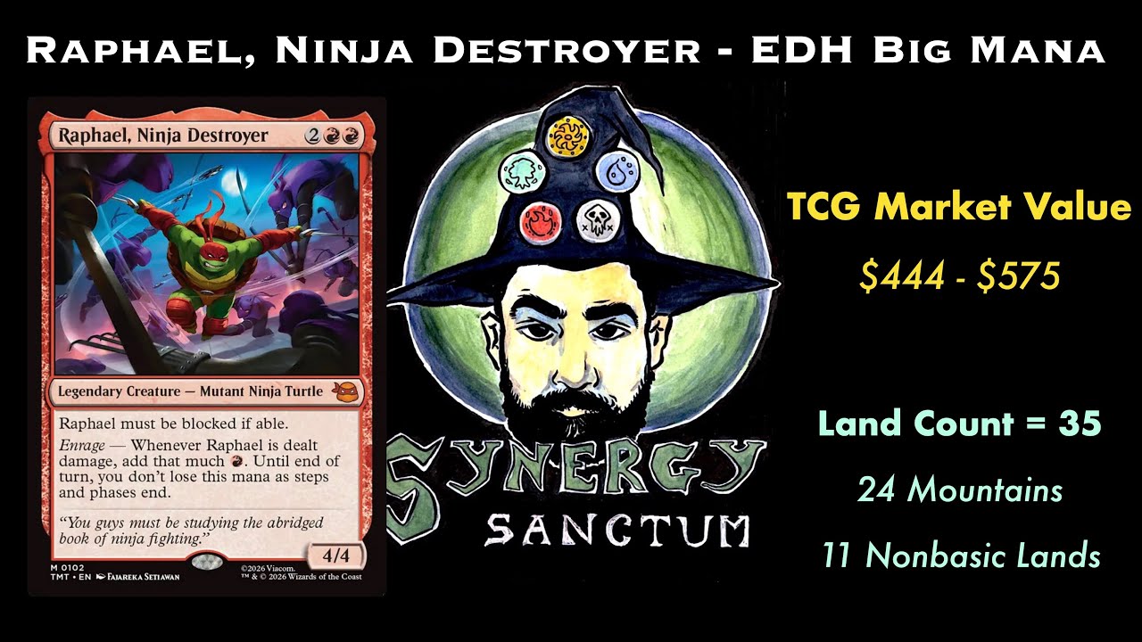 MTG x TMNT - Рафаэль, ниндзя-разрушитель - EDH Несокрушимая колода с большим количеством маны