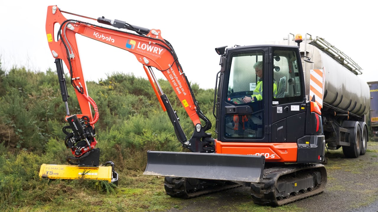 Kubota KXO60-5 with Rototilt and Flail