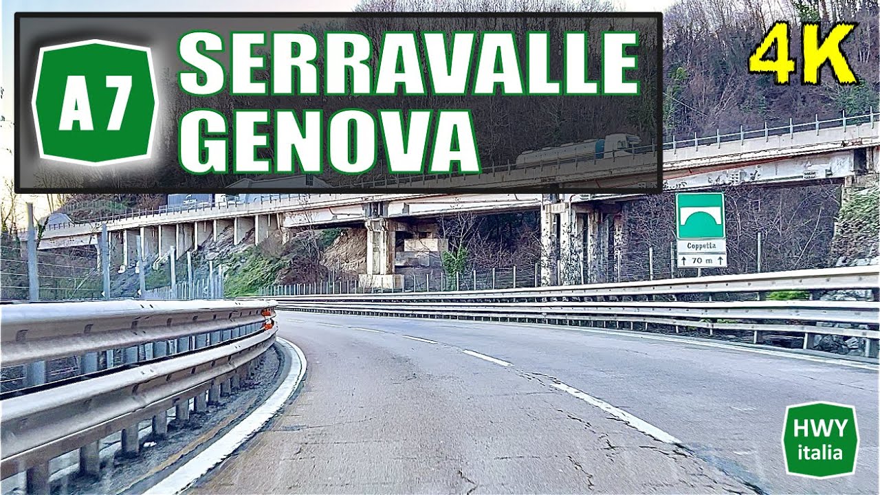 4K - Autostrada A7 dei Giovi | Serravalle - Genova | Real Time