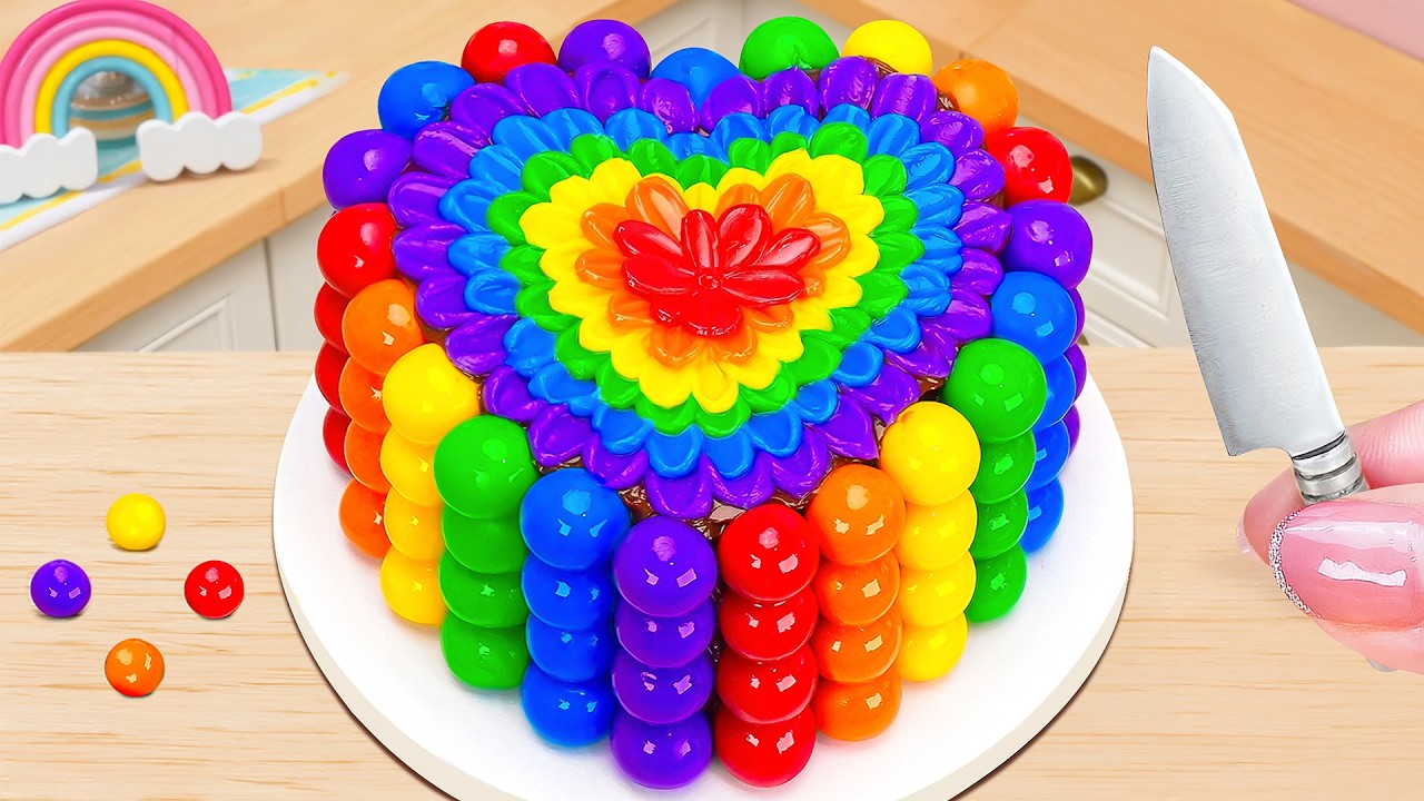 Colorburst Rainbow Heart Cake 🌈🍫 How To Make Stunning Miniature Cake ✨ Mini Wonderful