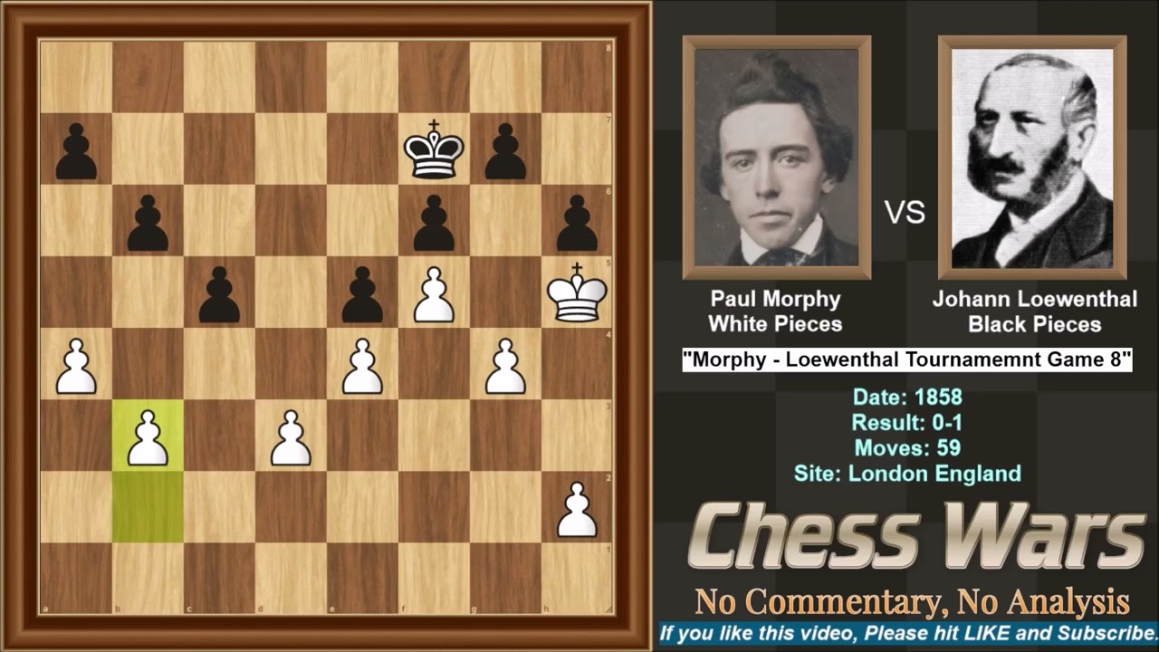 Morphy VS  Loewenthal - 1858 Tournament - Game 8 of 14