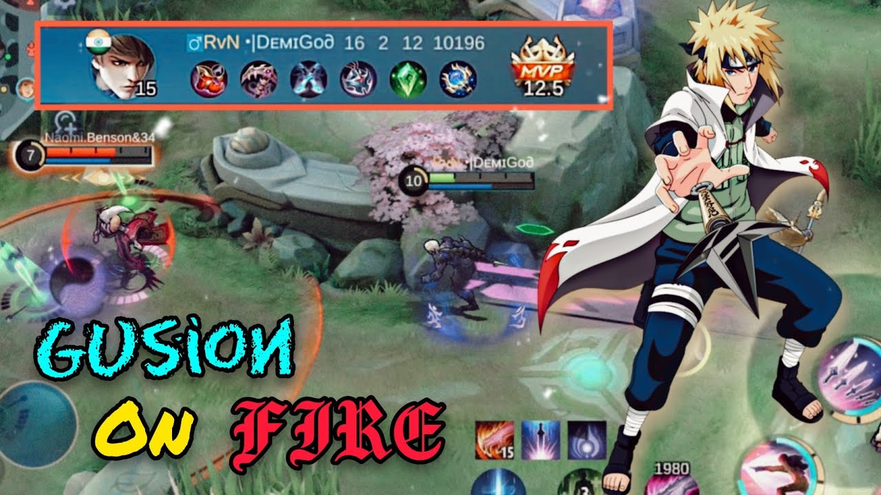 GUSION GAMEPLAY⚡| MINATO NAMIKAZI : YELLOW FLASH✨| MLBB