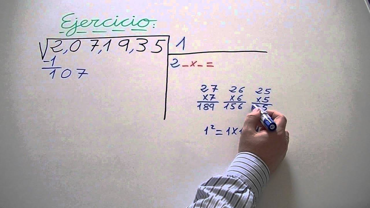 Resolver raíz cuadrada siete dígitos