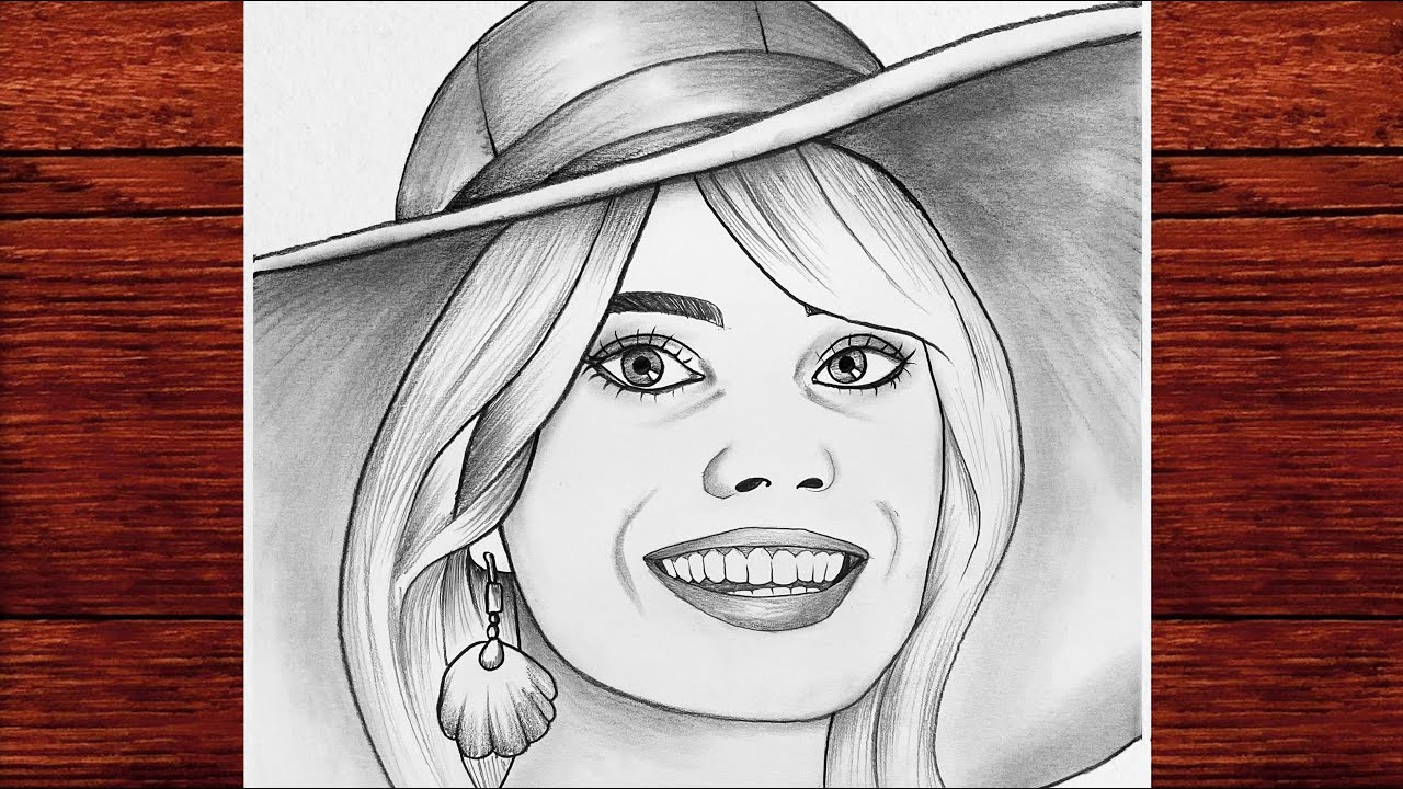Drawing Barbie (Margot Robbie) - Barbie Kız Çizimi - Çizim Mektebi