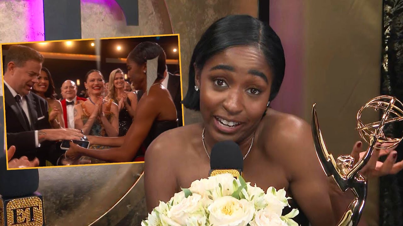 Ayo Edebiri on Handing Carson Daly Her Purse After Emmy Win (Exclusive)