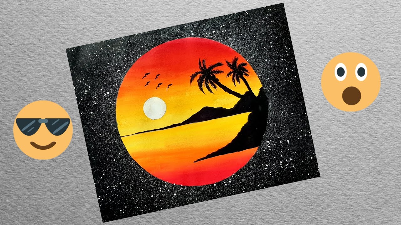 Natural Painting in Circle for Beginners | Art for Home Decor | Painting Zone