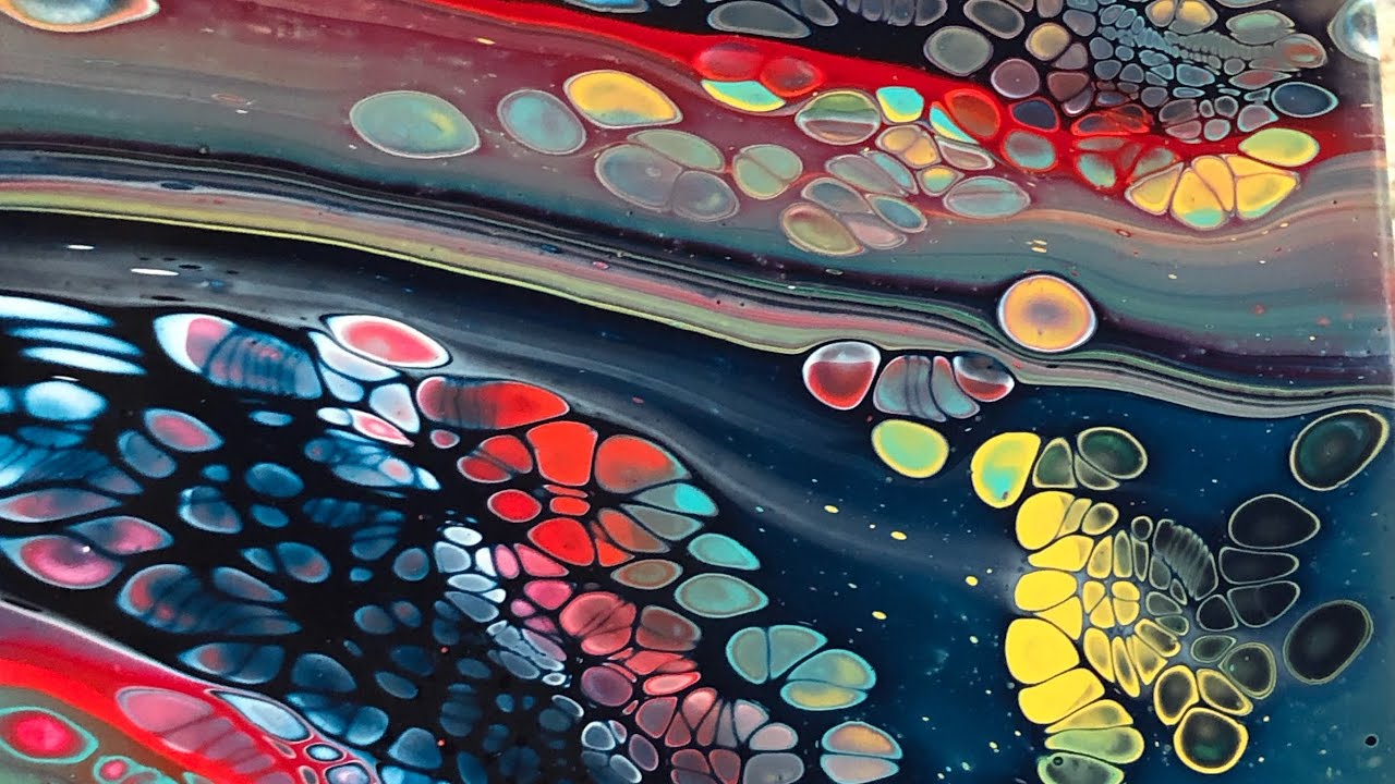 285.  Gorgeous Colors!  Fluid Art Flip and Drag Technique. / acrylic painting tutorial / flip cup
