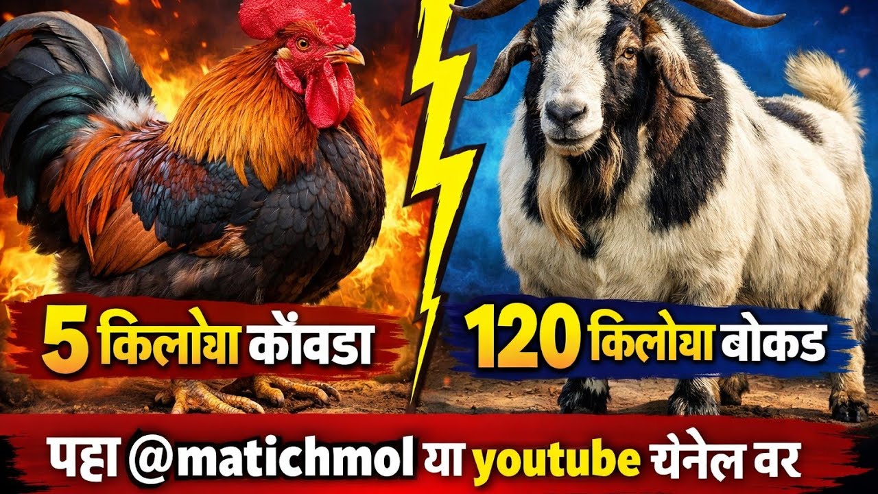 5 किलोचा कोंबडा vs 120 किलोचा बोकड 😱 | असा सामना कधी पाहिलाय का?