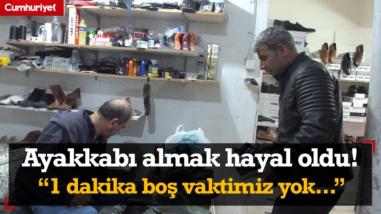 Hayat pahalılığı yüzünden ayakkabı almak hayal oldu! Ayakkabı tamircisi: Bir dakika boş vaktimiz yok