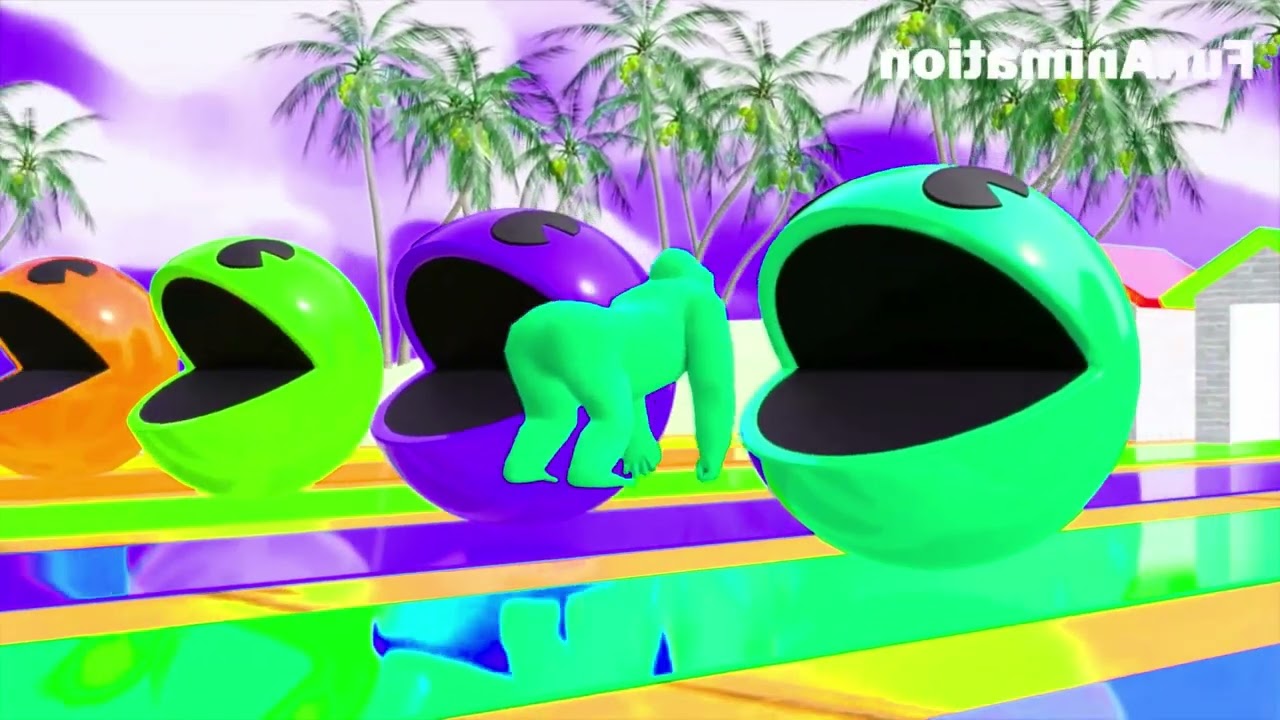 5 Giant Ducks and Funny 3d Animals- Paint Animals Crossing Fountains- Funny 3d Game Animation