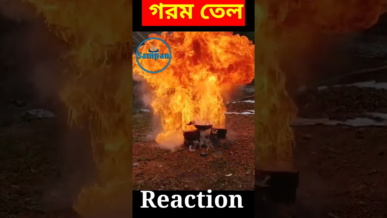 Water reaction in hot oil #youtubeshorts