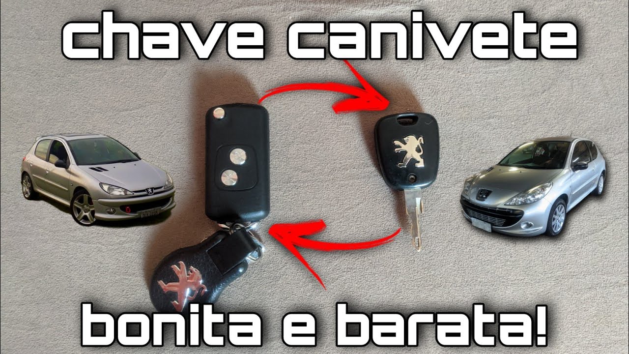 chave canivete peugeot 206 207 fácil bonita e barato  |  canal Car Play