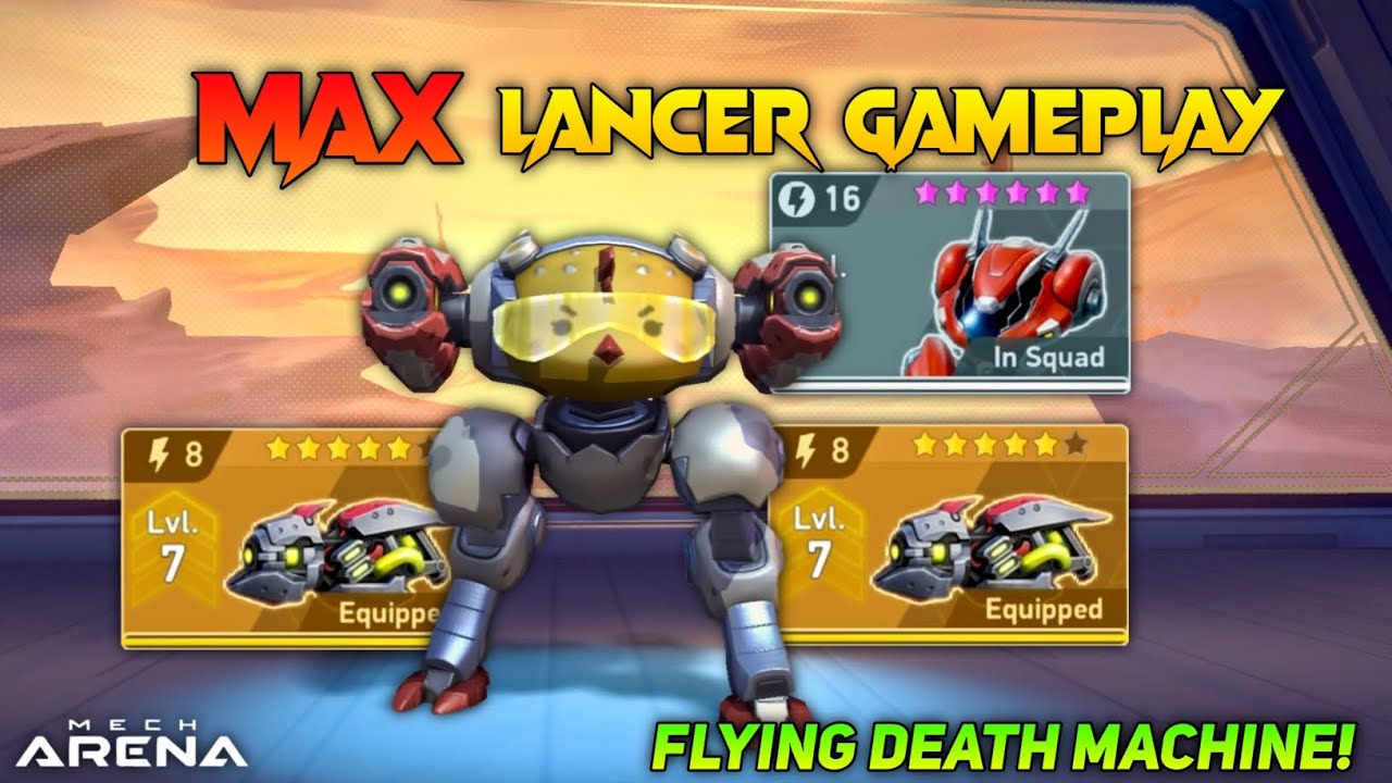 Max Lancer with Pod Gun 8 🔥😍| Mech Arena Gameplay ⚡| Mech Arena