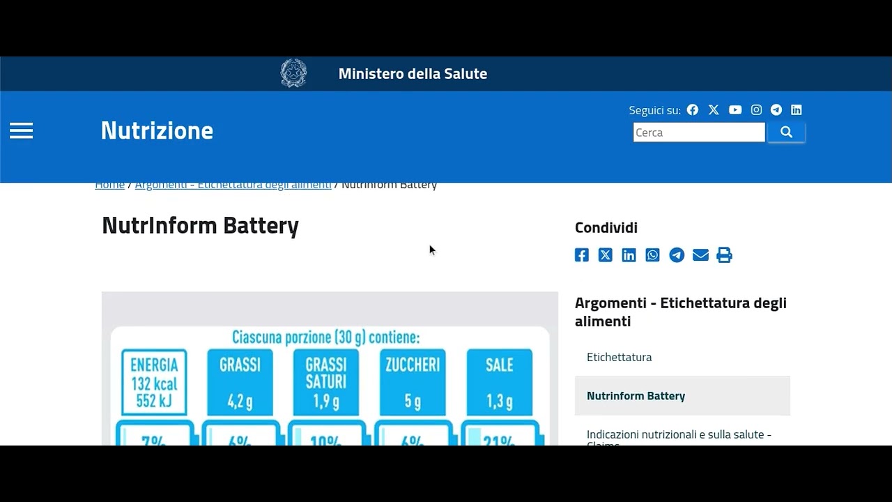 Nutrinform battery