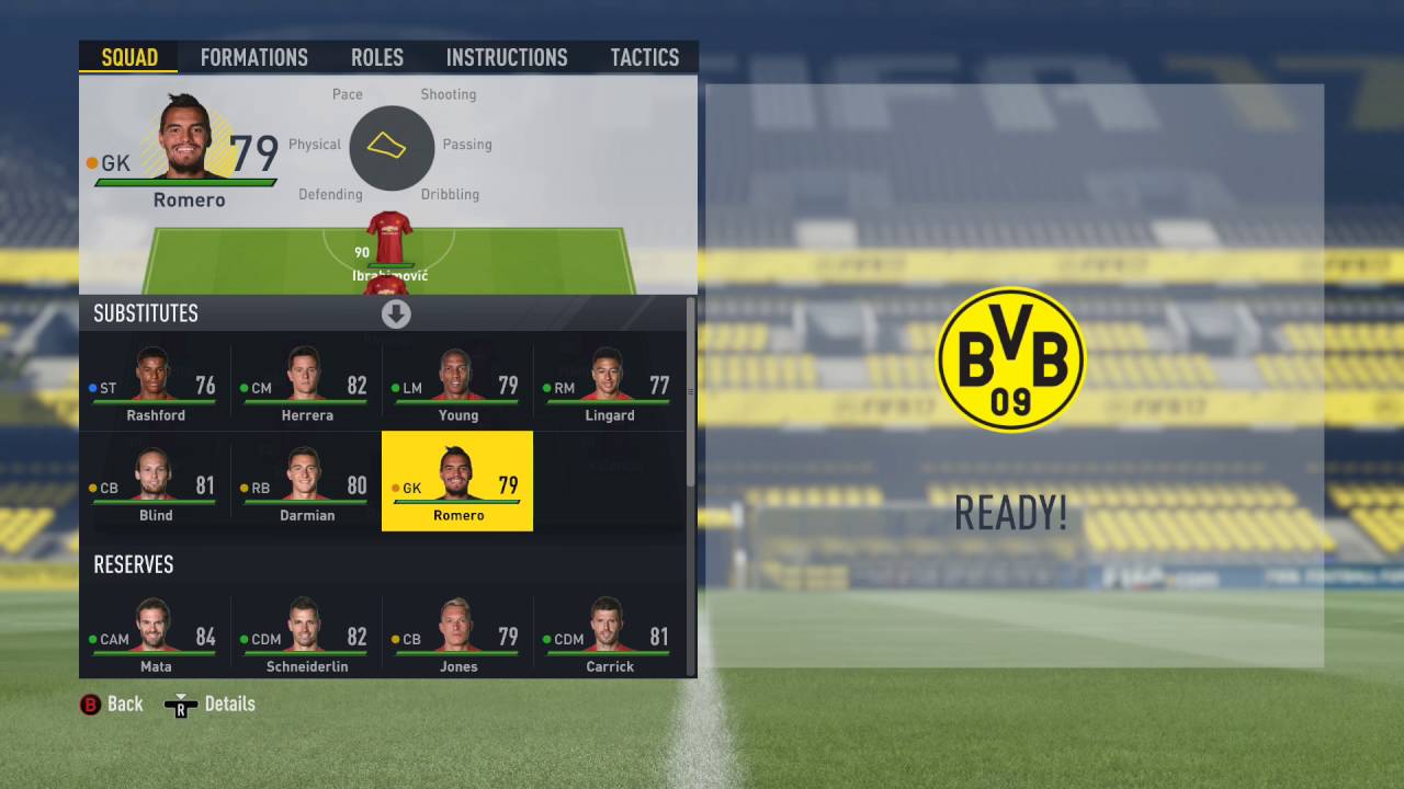 FIFA 17 Manchester United Starting Line Up -  Official Player Ratings and Faces!