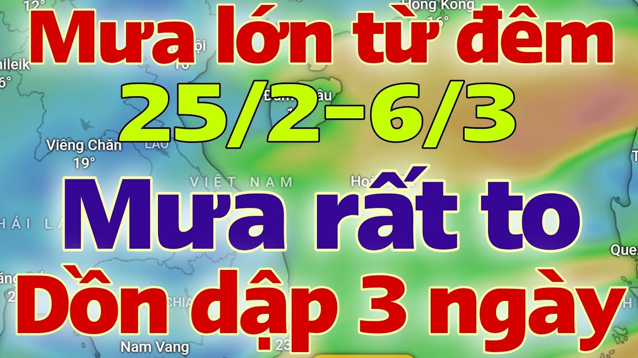 Dự báo thời tiết mới nhất ngày mai 25/2/2026 | dự báo bão mới nhất | thời tiết 3 ngày tới