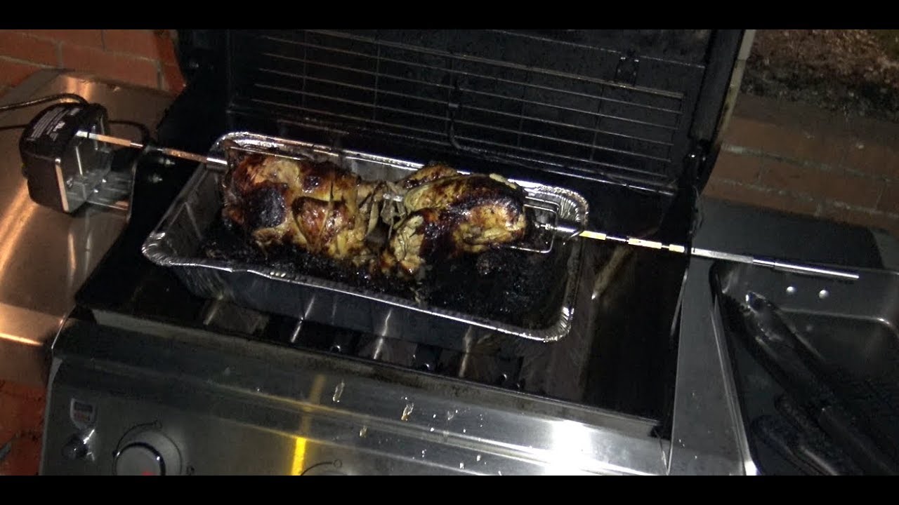 Rotisserie Chickens on Gas Grill (Weber Genesis II)