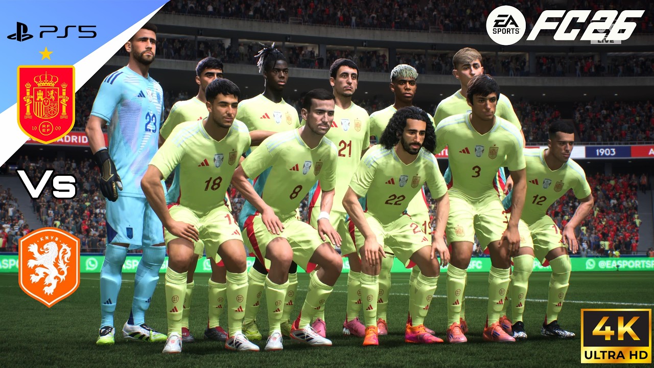 FC26 Gameplay| Spain vs Netherlands| World class| Friendly International| PS5| 4K