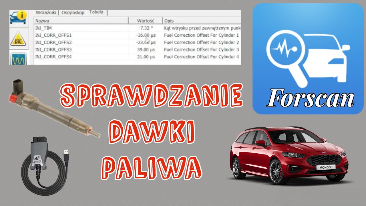 Sprawdzanie Dawki Paliwa - Forscan + Interface Vgate (vLinker FS) + Ford Mondeo mk5 2.0 Diesel