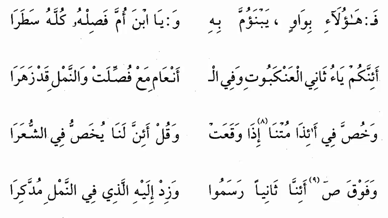 باب حروف من الهمز وقعت فى الرسم على غير قياسشرح نظم عقيلة أتراب القصائد فى رسم المصحف الأبيات201 205