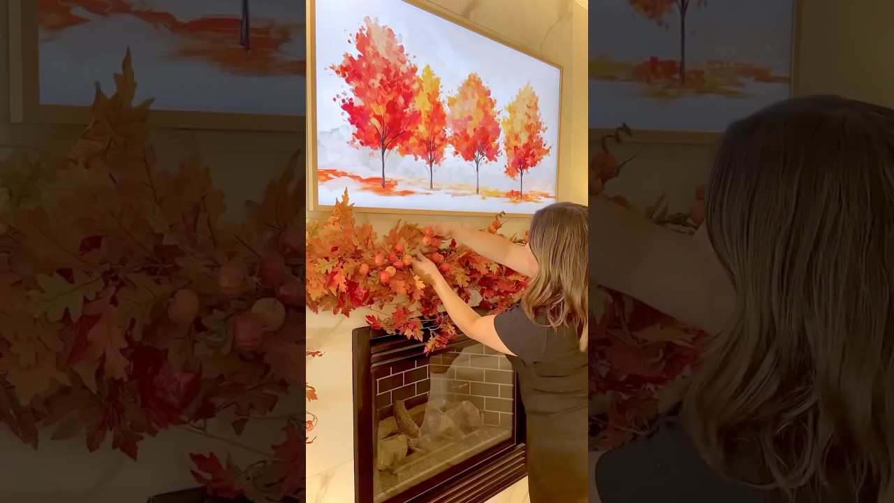 Fall Mantel Decorating Ideas 🍂 Cozy Whimsical Forest Garland #falldecor