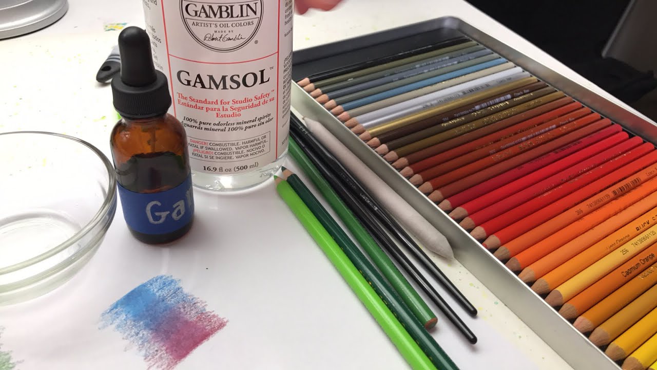 Live - blending colored pencils with Gamsol
