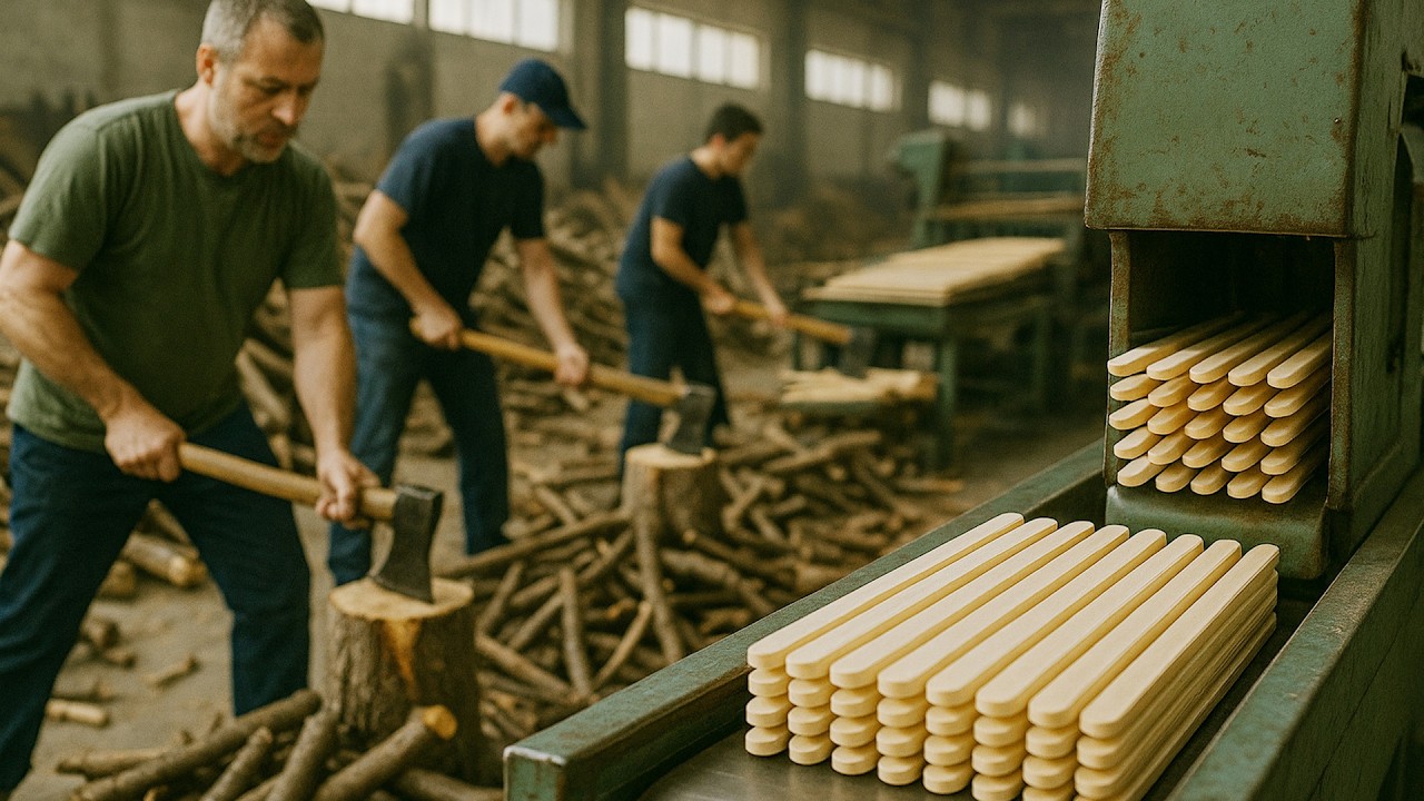 From Trees to ice Cream Sticks | Popsicle Stick Factory Manufacturing Process