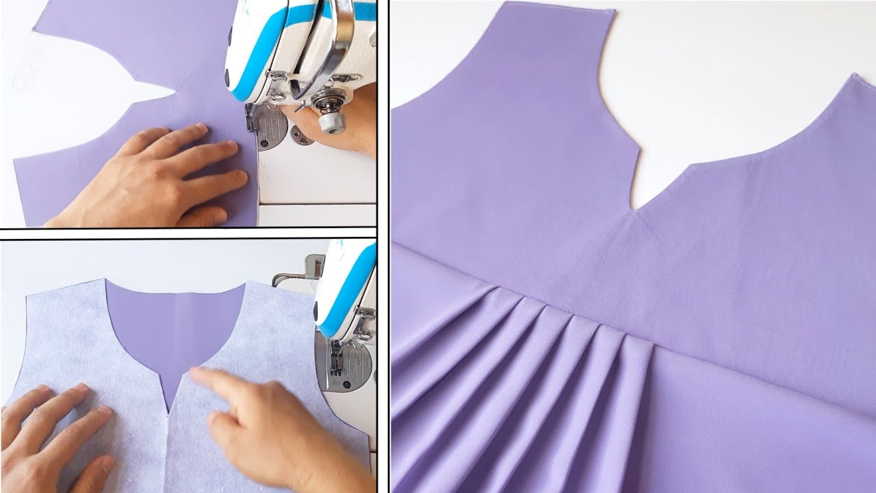 Best way Sewing Neck with pintucks Beautiful : Sewing tutorial / Sewing Tips and tricks
