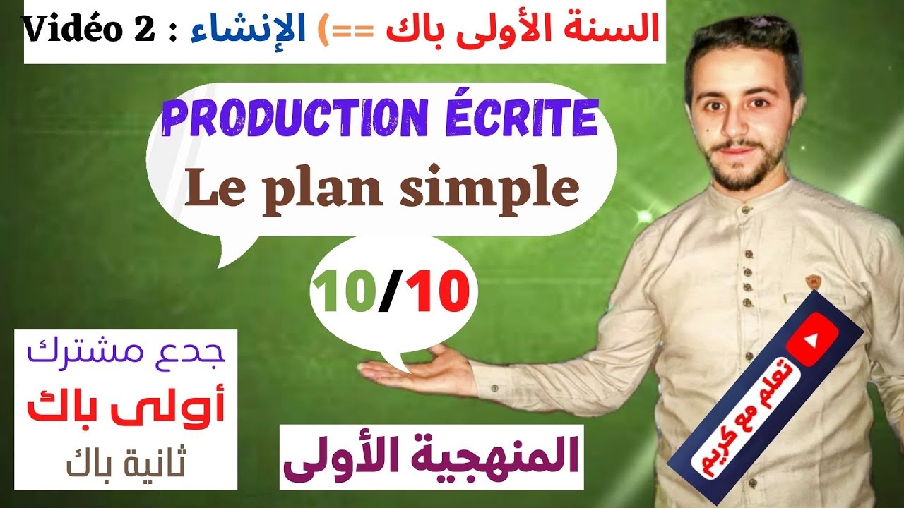 Production écrite : le plan simple