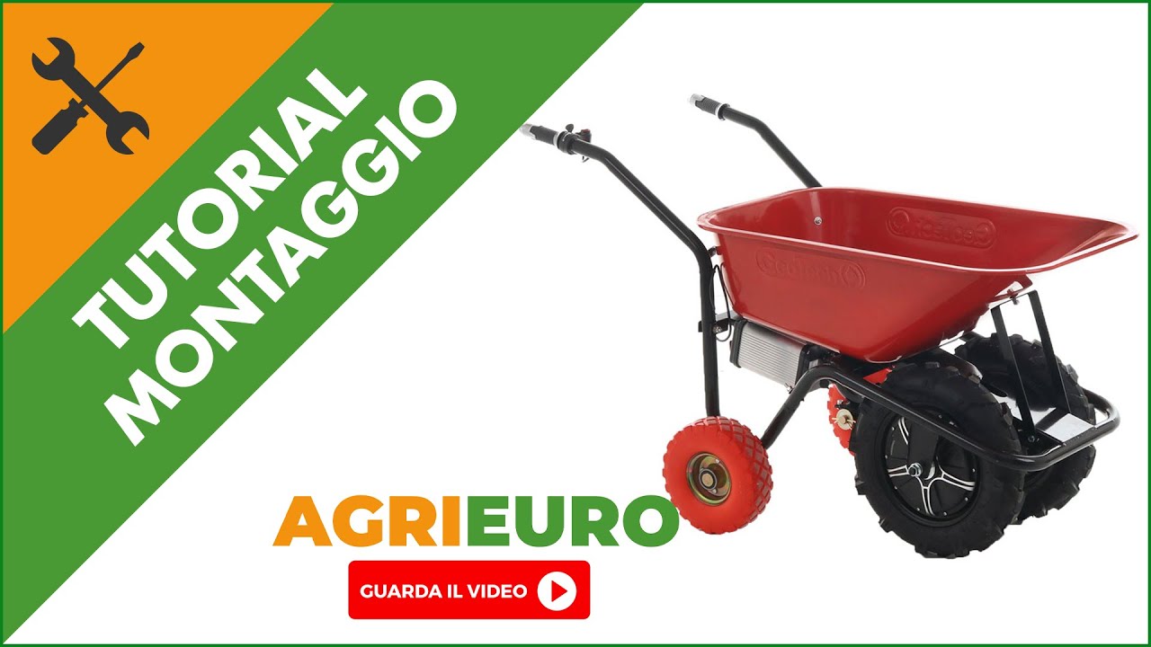 Carriola elettrica a batteria Geotech CAR 300T-80 - Batteria da 40V e 6 Ah: montaggio