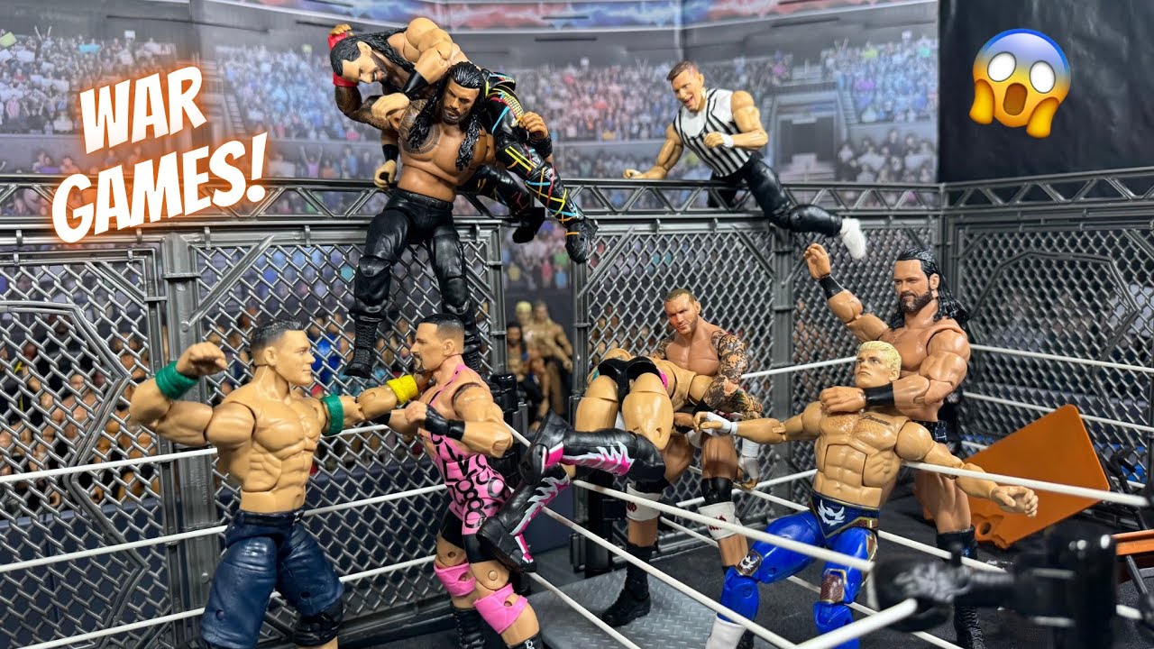 Матч фигурок WWE «Военные игры» — Команда Рейнс против Команды Роллинса!!