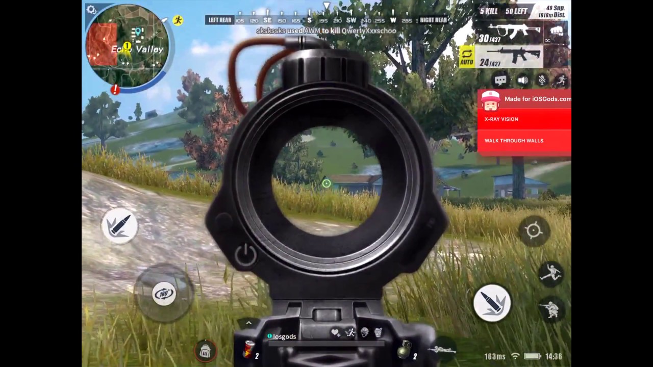 [ iOSGods.com ] Rules of Survival Mod Menu Cheats on iOS ShowOff + Download