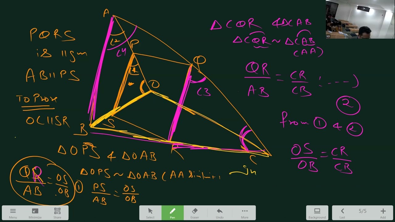 PQRS is parallelogram AB parallel to PS. Prove that OC parallel to SR.