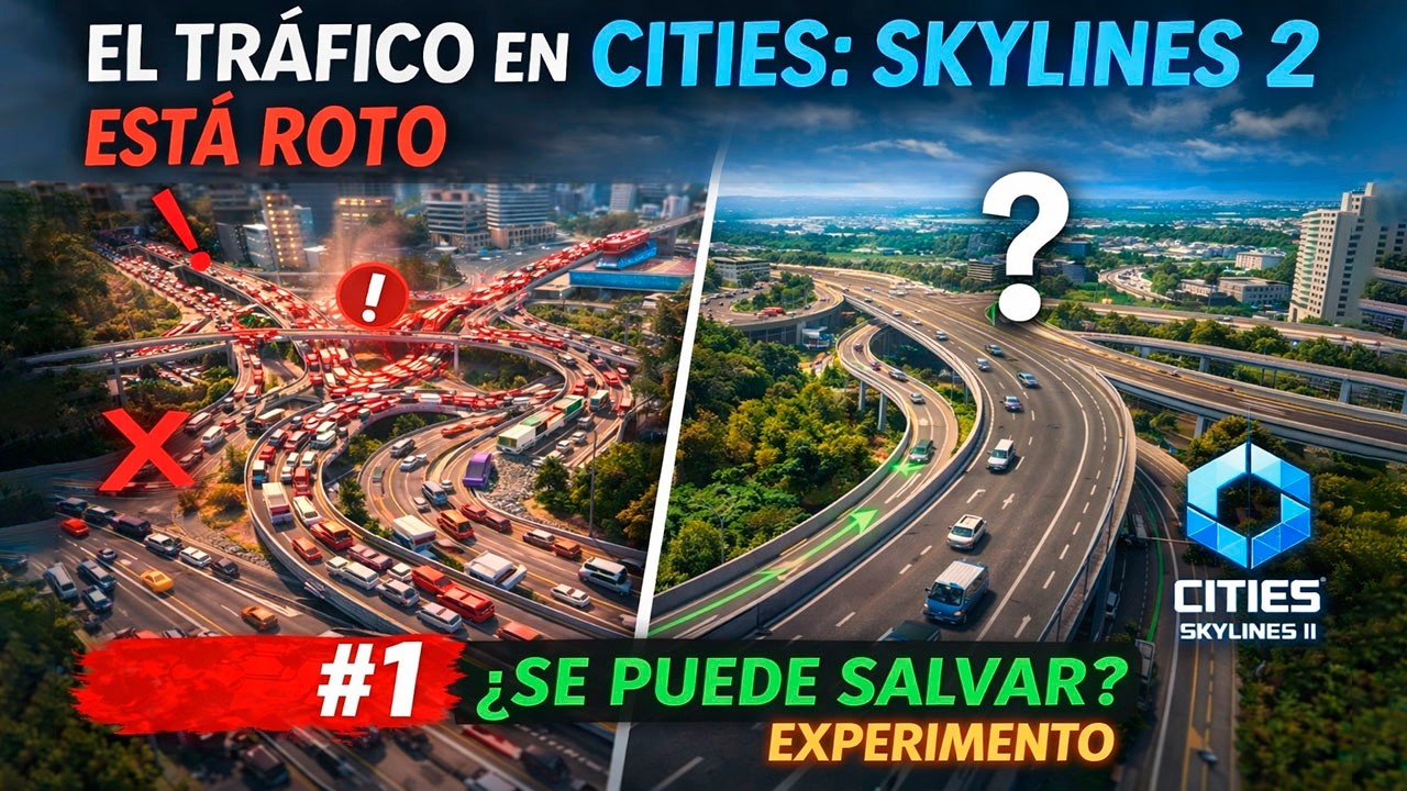 ¿Se puede ARREGLAR el tráfico de Cities Skylines 2? - Ep 1 | Experimento de urbanismo