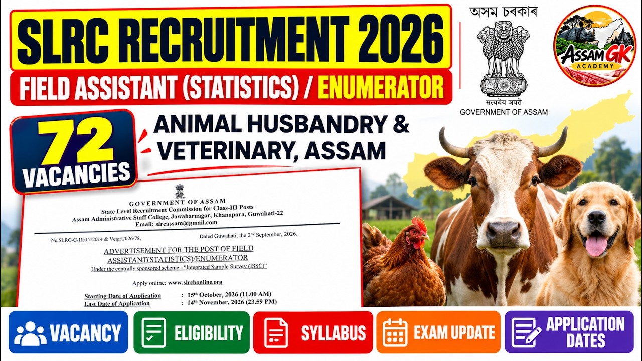 SLRC Recruitment 2026: 72 Vacancies 🔥 | Field Assistant & Enumerator | Eligibility, Syllabus & Apply