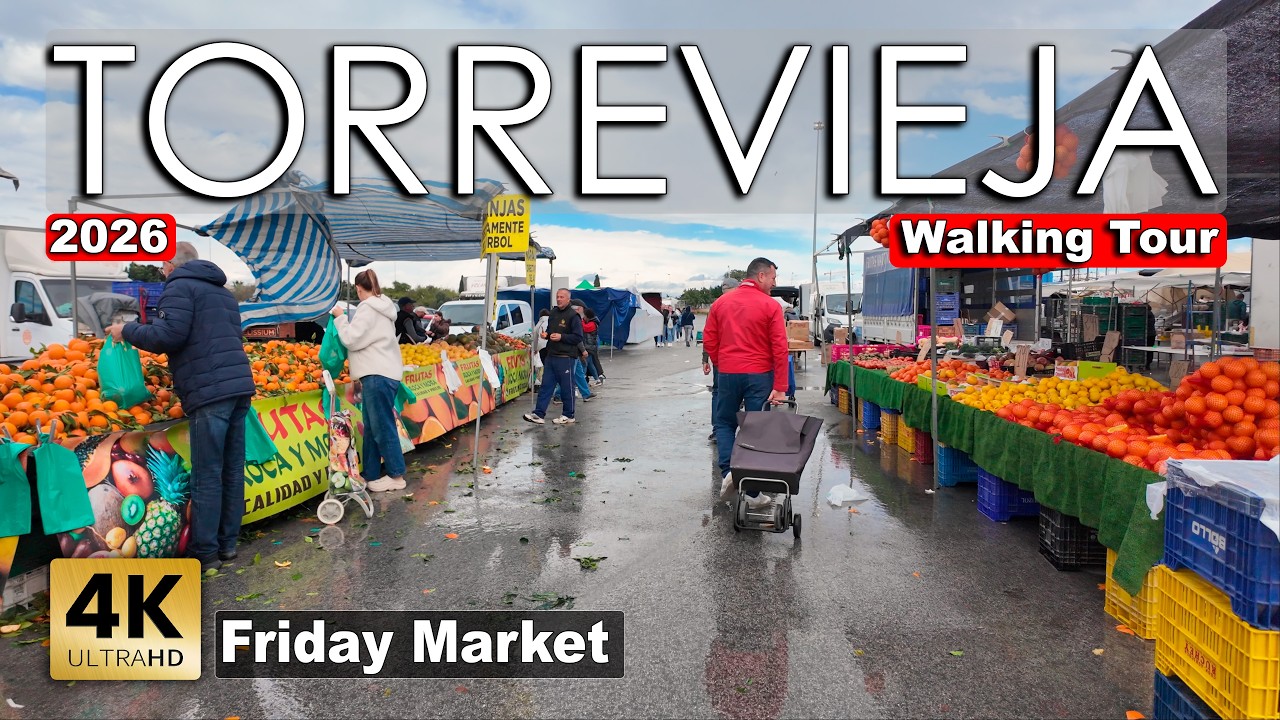Friday Market, February 2026 - Torrevieja | Costa Blanca - Walking tour [4k 60fps]
