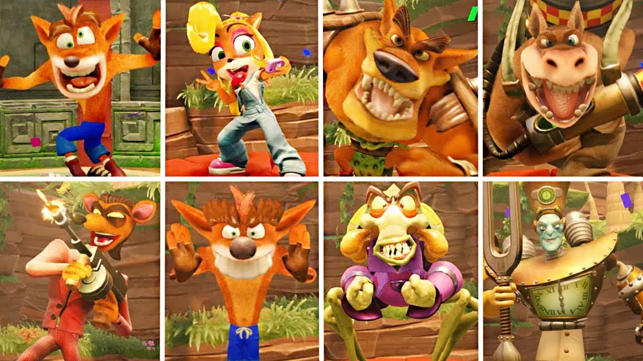 Crash Team Racing Nitro-Fueled - Victory Animation + Podium | All Characters (No Skins)