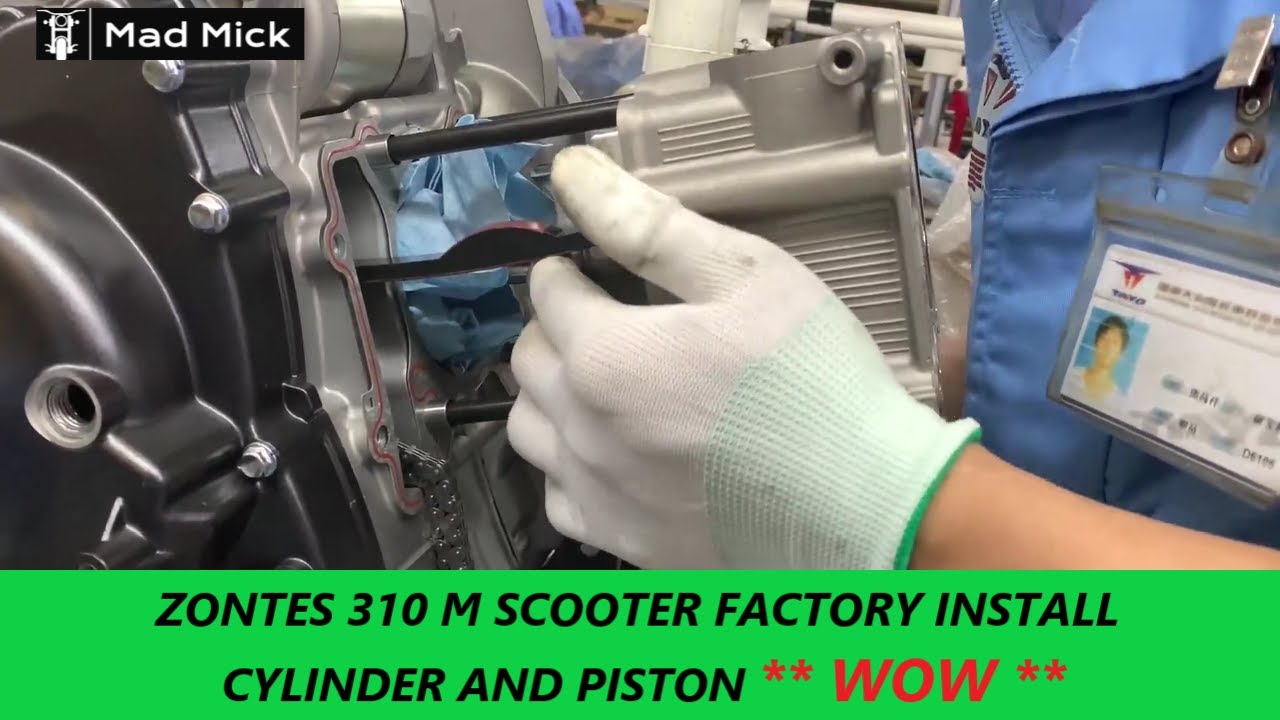 ZONTES 310 M SCOOTER FACTORY INSTAL CYLINDER AND PISTON ENGLISH GUIDE * WOW *