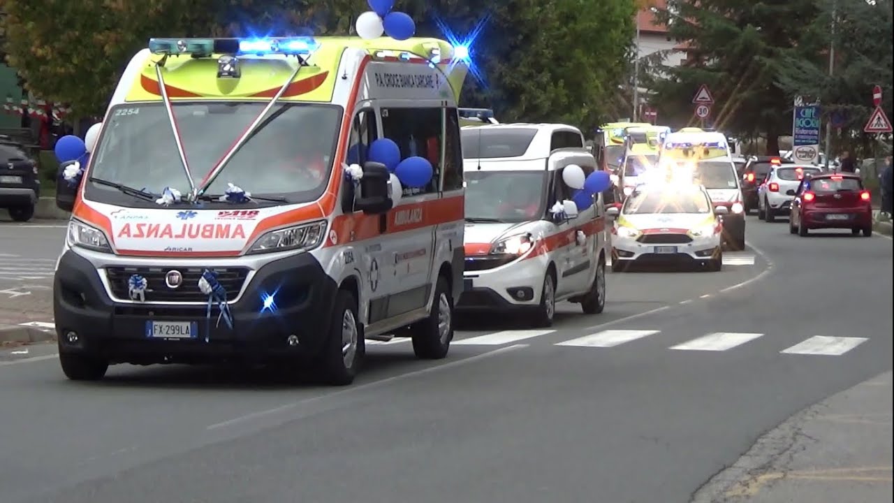 Inaugurazione Nuovi Mezzi Croce Bianca Carcare - Corteo Mezzi in sirena