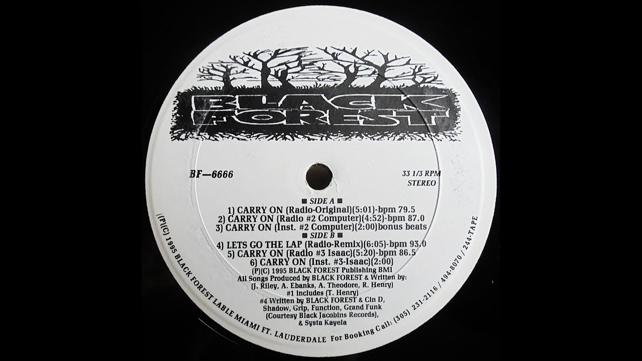 Black Forest –Carry On/Lets Go The Lap incl. all Instrumentals/Random Rap /Indie Hip Hop from 1995