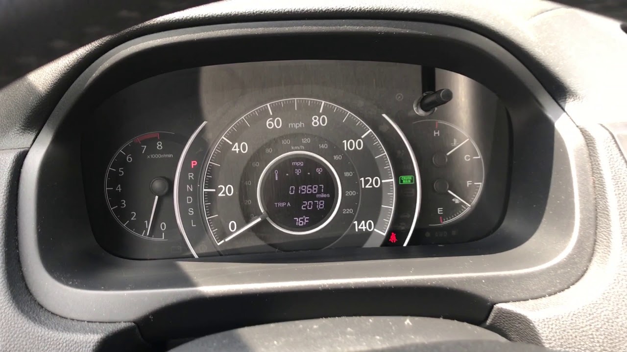 Honda CR-V 2016 года — сброс срока службы масла — процедура сброса индикатора сервисного обслужив...